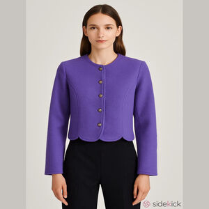 Vintage Geiger Wool Jacket Purple Size Medium EU 40
